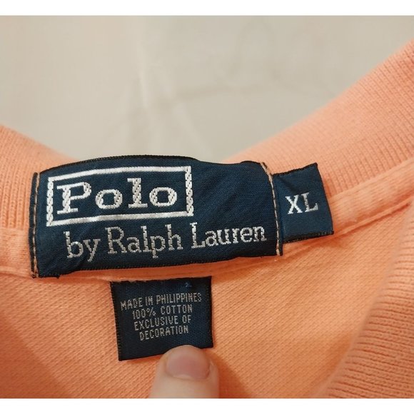 Polo by Ralph Lauren Light Orange Short Sleeve Polo Shirt Mens Sz XL - Picture 4 of 5